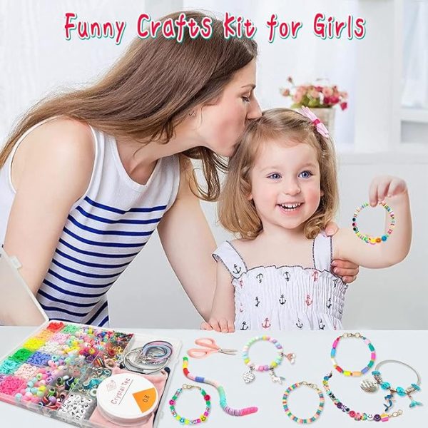 leitait Girls Toys Bracelet Making Kit -3400pcs Charm Jewelry Making Kit Supplies,Unicorn/Mermaid Crafts Birthday Christmas Gifts for Girls Ages 5 6 7 8 9 10 11 12 Years Old - Image 3