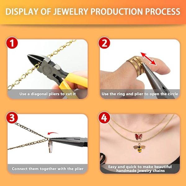 Zesirmay 18K Jewelry Making Supplies Kit DIY Necklace, Bracelet, Ring Set Charm Bracelet Making Kit with 100 Charms, 100 Jump Rings and Tools for Women Beginner Arts and Craft Gift Fun Activity - Image 2