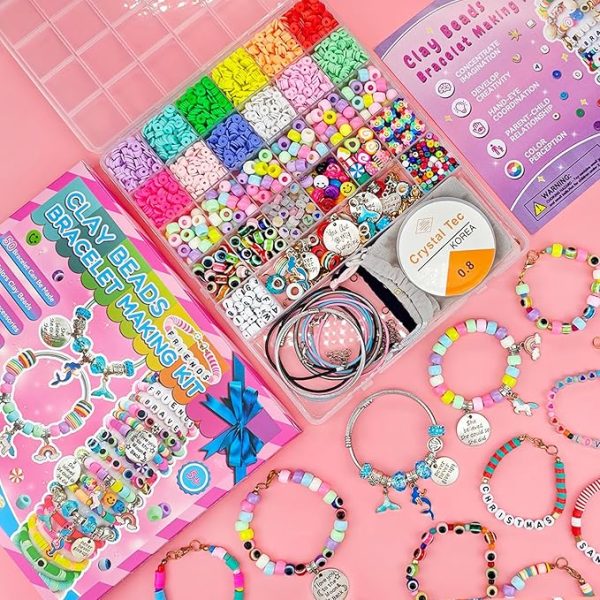 leitait Girls Toys Bracelet Making Kit -3400pcs Charm Jewelry Making Kit Supplies,Unicorn/Mermaid Crafts Birthday Christmas Gifts for Girls Ages 5 6 7 8 9 10 11 12 Years Old - Image 4